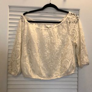 Nordstrom✨Like New! Lace Off Shoulder Crop Top